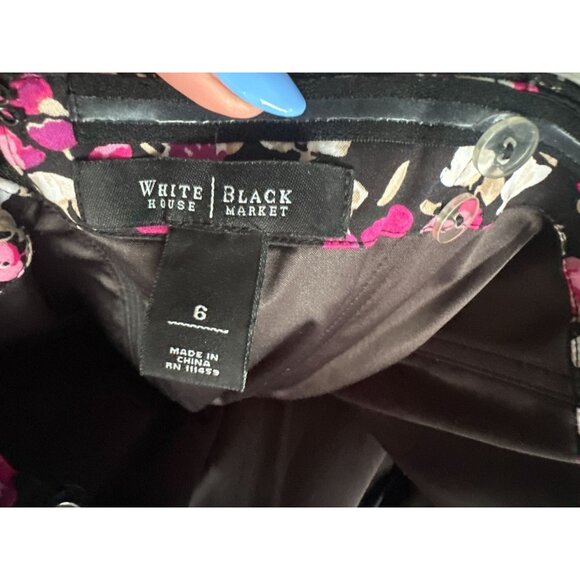 WHITE HOUSE BLACK MARKET WHBM Floral Belted Corset Top Size 6 - Picture 2 of 8